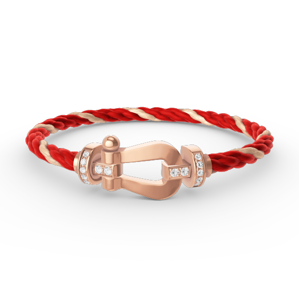 Loco FORCE LARGE HORSESHOE HALF DIAMOND BRACELET ROSE GOLD