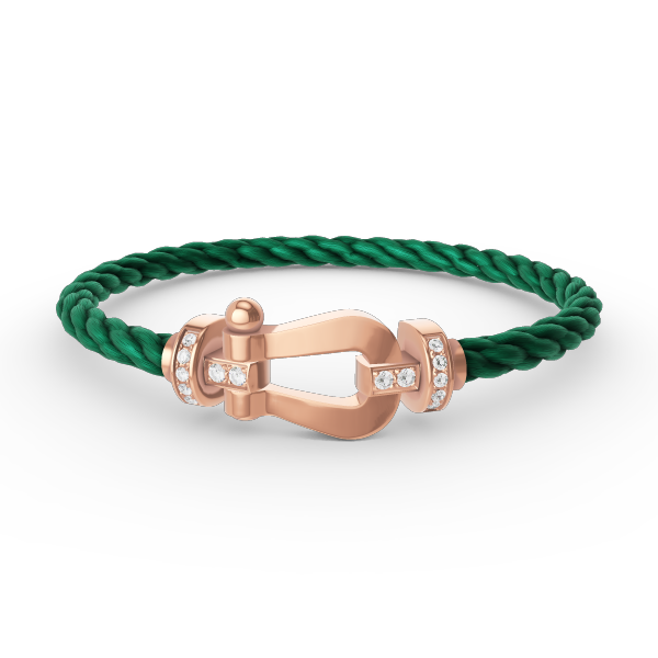 Loco FORCE LARGE HORSESHOE HALF DIAMOND BRACELET ROSE GOLD