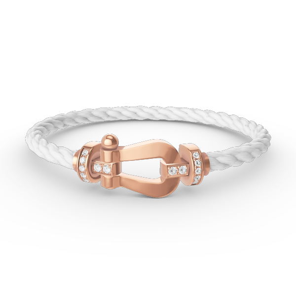 Loco FORCE LARGE HORSESHOE HALF DIAMOND BRACELET ROSE GOLD