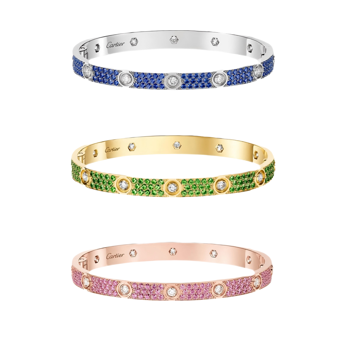 [Loco ] 2026 PAVE GEMSTONE LOVE BRACELET 6.1MM 10 DIAMONDS