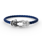 Loco FORCE LARGE HORSESHOE BLACK WHITE DIAMOND BRACELET SILVER