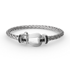 Loco FORCE LARGE HORSESHOE BLACK DIAMOND BRACELET SILVER