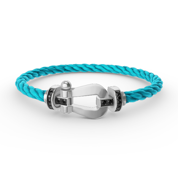 Loco FORCE LARGE HORSESHOE BLACK DIAMOND BRACELET SILVER