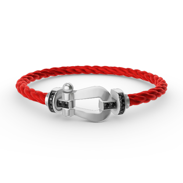 Loco FORCE LARGE HORSESHOE BLACK DIAMOND BRACELET SILVER