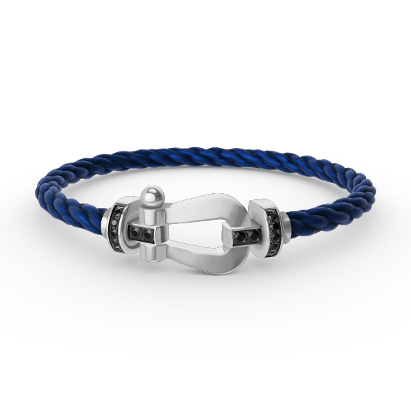Loco FORCE LARGE HORSESHOE BLACK DIAMOND BRACELET SILVER