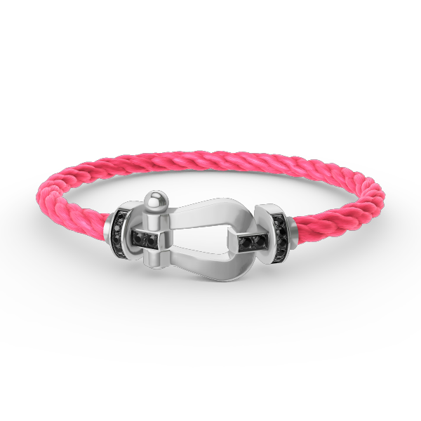 Loco FORCE LARGE HORSESHOE BLACK DIAMOND BRACELET SILVER