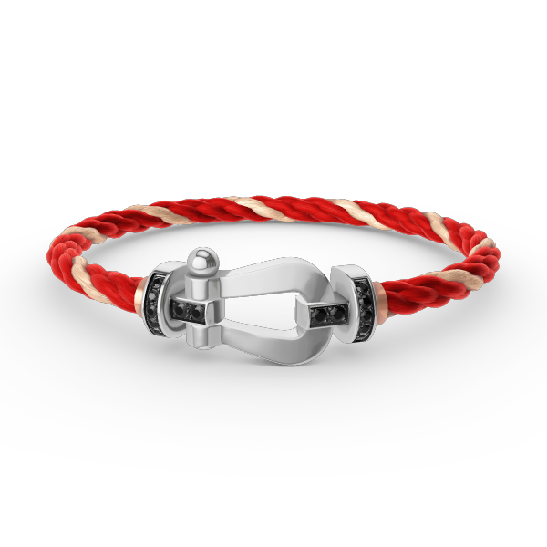 Loco FORCE LARGE HORSESHOE BLACK DIAMOND BRACELET SILVER