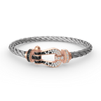 Loco FORCE LARGE HORSESHOE BLACK WHITE DIAMOND BRACELET ROSE GOLD