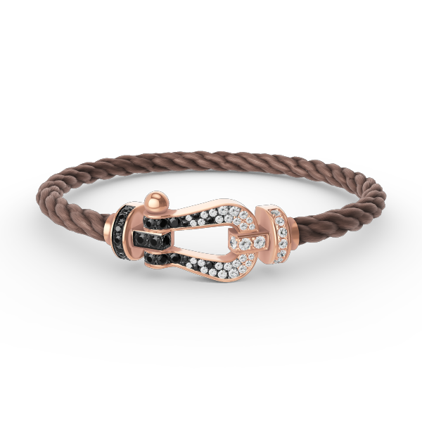 Loco FORCE LARGE HORSESHOE BLACK WHITE DIAMOND BRACELET ROSE GOLD