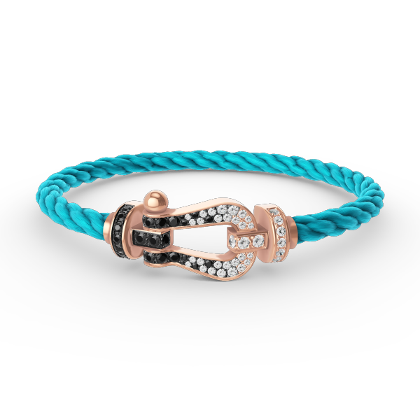 Loco FORCE LARGE HORSESHOE BLACK WHITE DIAMOND BRACELET ROSE GOLD