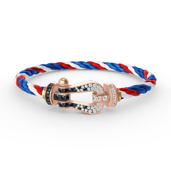 Loco FORCE LARGE HORSESHOE BLACK WHITE DIAMOND BRACELET ROSE GOLD