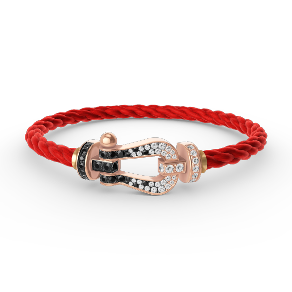 Loco FORCE LARGE HORSESHOE BLACK WHITE DIAMOND BRACELET ROSE GOLD