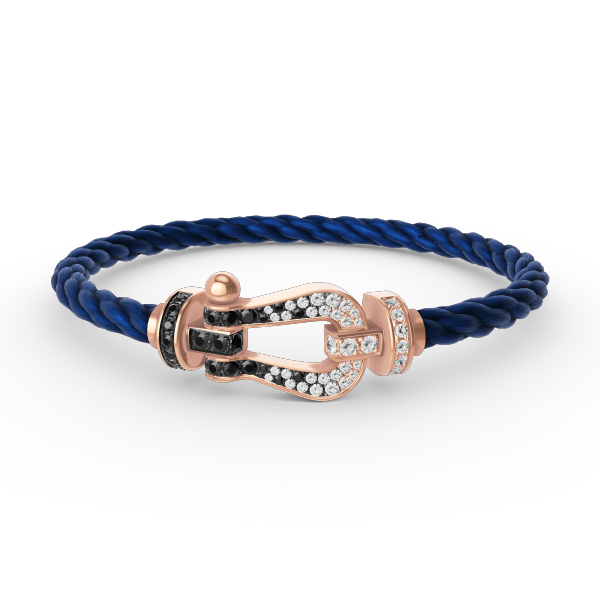 Loco FORCE LARGE HORSESHOE BLACK WHITE DIAMOND BRACELET ROSE GOLD