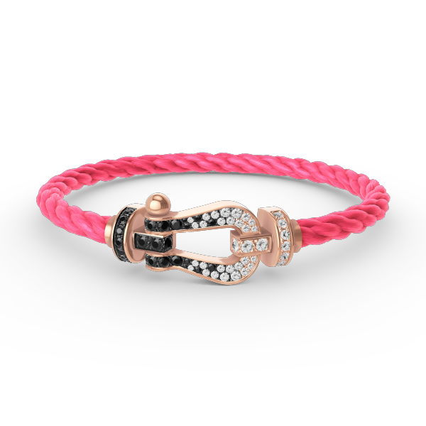 Loco FORCE LARGE HORSESHOE BLACK WHITE DIAMOND BRACELET ROSE GOLD