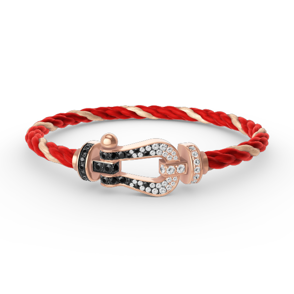 Loco FORCE LARGE HORSESHOE BLACK WHITE DIAMOND BRACELET ROSE GOLD