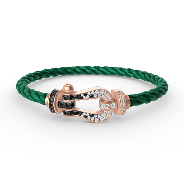 Loco FORCE LARGE HORSESHOE BLACK WHITE DIAMOND BRACELET ROSE GOLD