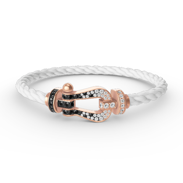 Loco FORCE LARGE HORSESHOE BLACK WHITE DIAMOND BRACELET ROSE GOLD