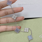 [Loco ]New  CLOVER 5 MOTIF PURPLE CHALCEDONY BRACELET COLLECTION