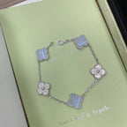 [Loco ]New  CLOVER 5 MOTIF PURPLE CHALCEDONY BRACELET COLLECTION