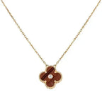 Loco CLOVER 15MM DIAMOND AND YELLOW TIGER'S EYE AGATE necklace