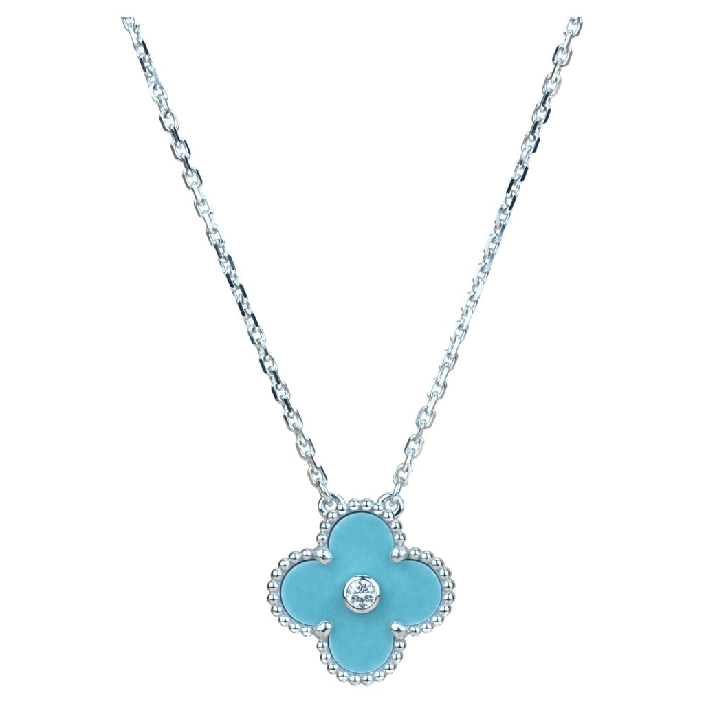 Loco CLOVER 15MM DIAMOND SVRES PORCELAIN  NECKLACE SILVER