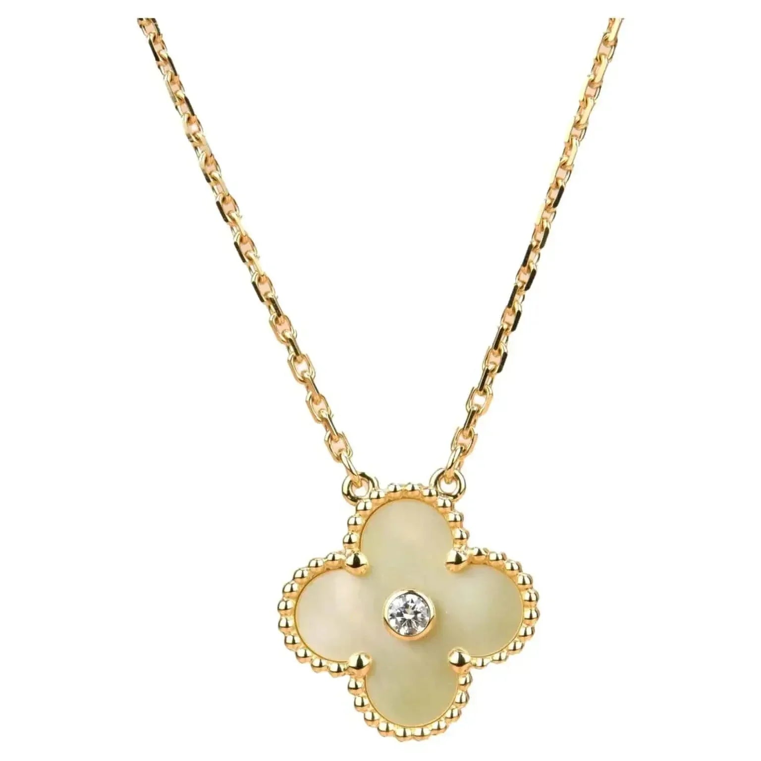 Loco CLOVER 15MM DIAMOND GOLD MOTHER OF PEARL NECKLACE