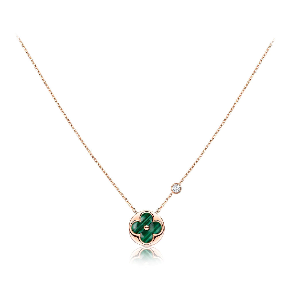 Loco SUN PEDANT PINK GOLD 1 DIAMOND NECKLACE