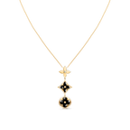 Loco STAR AND SUN ONYX PINK GOLD NECKLACE