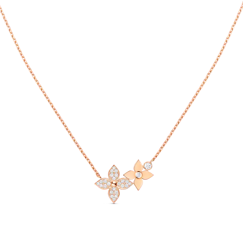 Loco STAR BLOSSOM NECKLACE PINK GOLD DIAMONDS