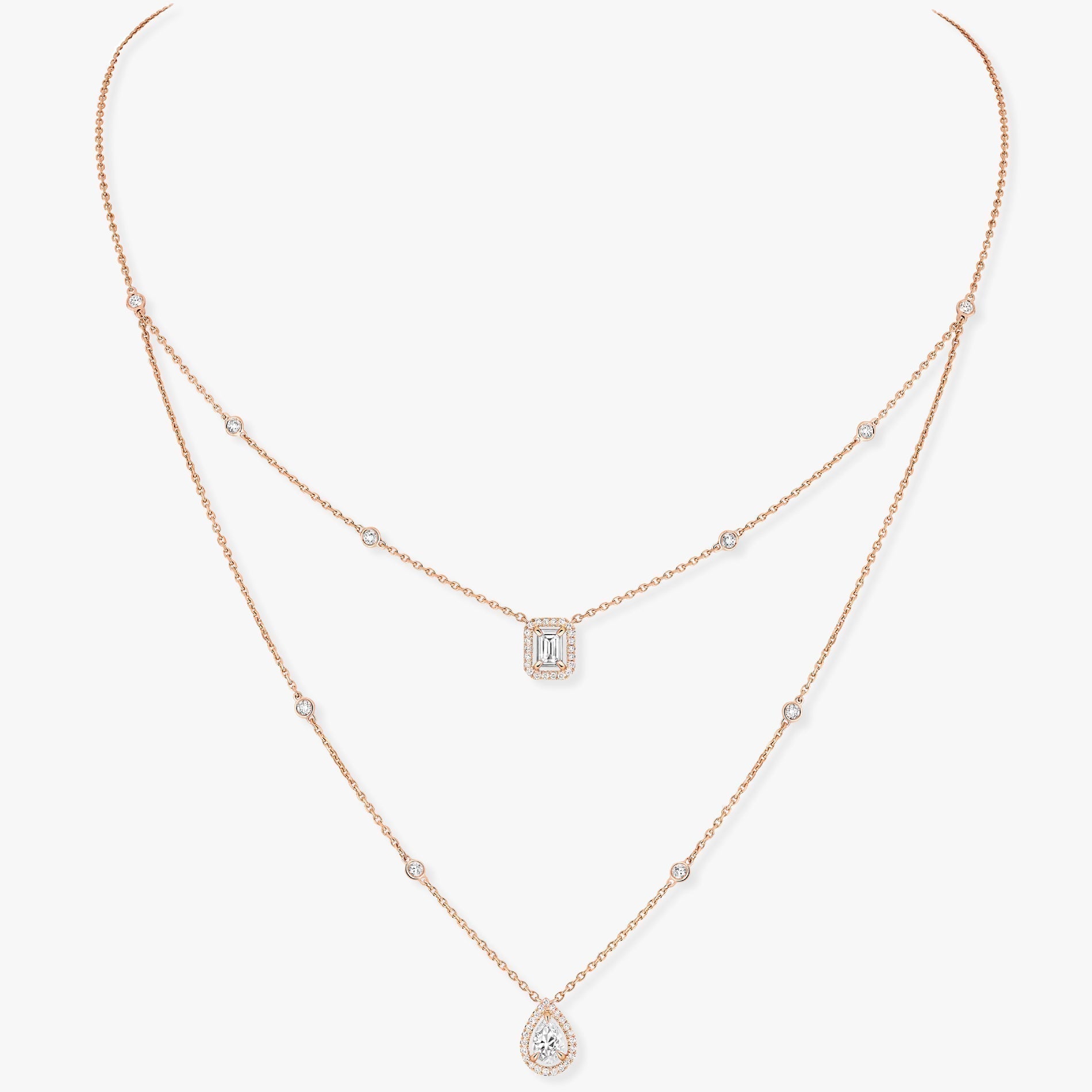 [Loco jewelrys]MY TWIN 2 ROW DIAMOND NECKLACE