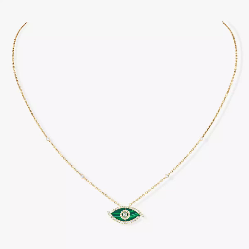 [Loco jewelrys]Lucky Eye Diamond Necklace in Rose Gold and Turquoise