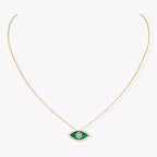 [Loco jewelrys]Lucky Eye Diamond Necklace in Rose Gold and Turquoise