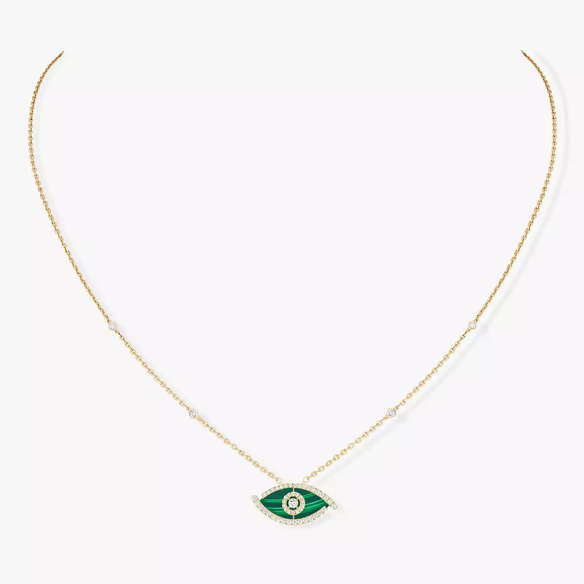 [Loco jewelrys]Lucky Eye Diamond Necklace in Rose Gold and Turquoise
