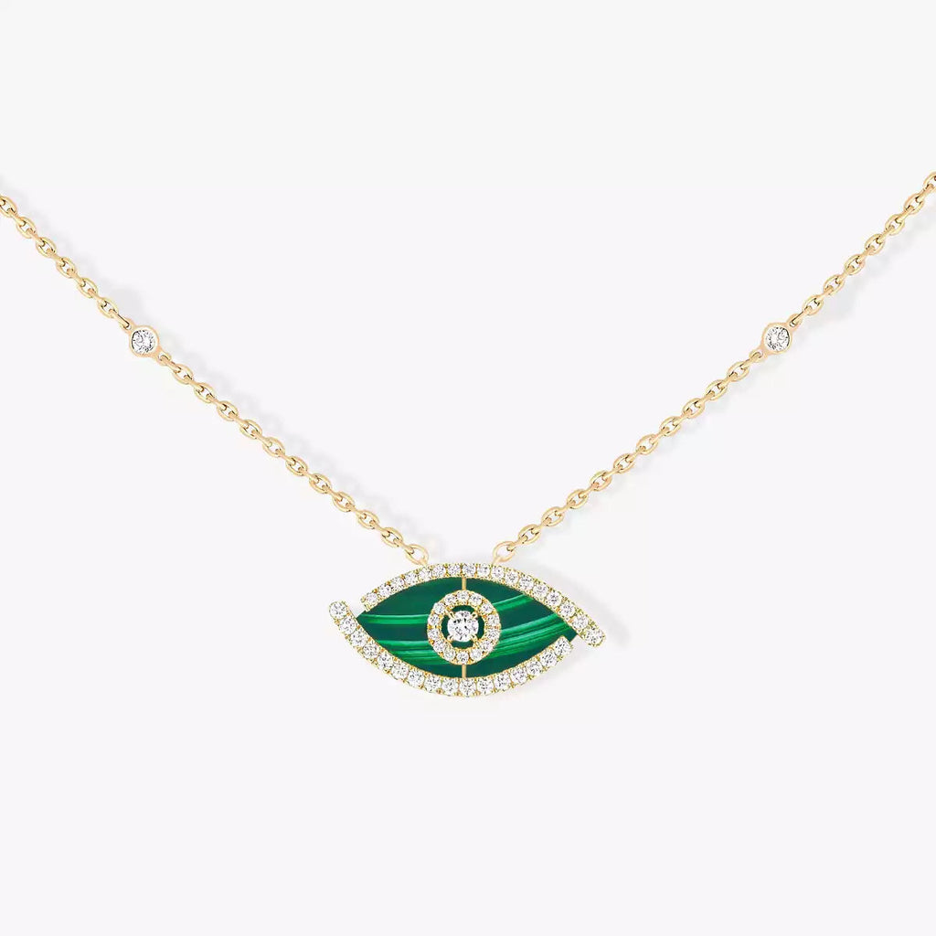 [Loco jewelrys]Lucky Eye Diamond Necklace in Rose Gold and Turquoise