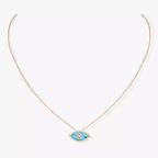 [Loco jewelrys]Lucky Eye Diamond Necklace in Rose Gold and Turquoise