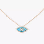 [Loco jewelrys]Lucky Eye Diamond Necklace in Rose Gold and Turquoise