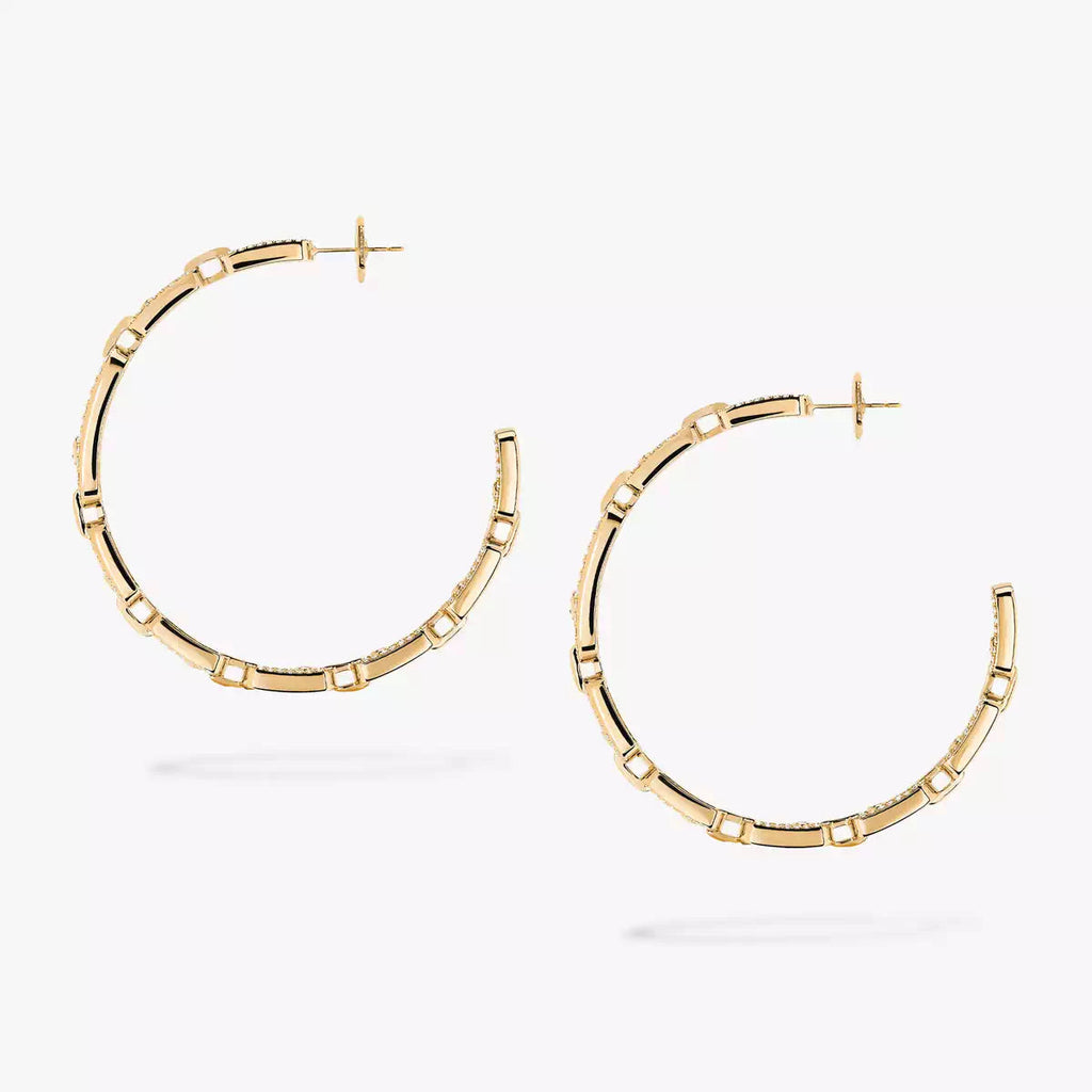 [[Loco jewelrys]Move Link Diamond Hoop Earrings