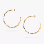 [[Loco jewelrys]Move Link Diamond Hoop Earrings