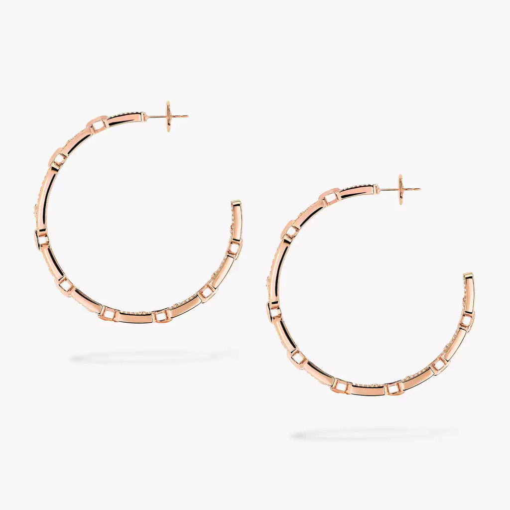 [[Loco jewelrys]Move Link Diamond Hoop Earrings
