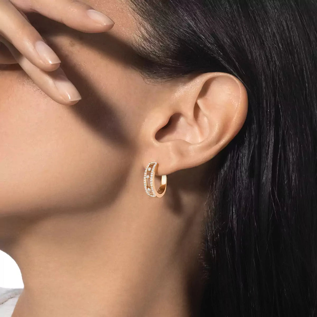 [Loco jewelrys]Diamond Pave_ Hoop Earrings Move