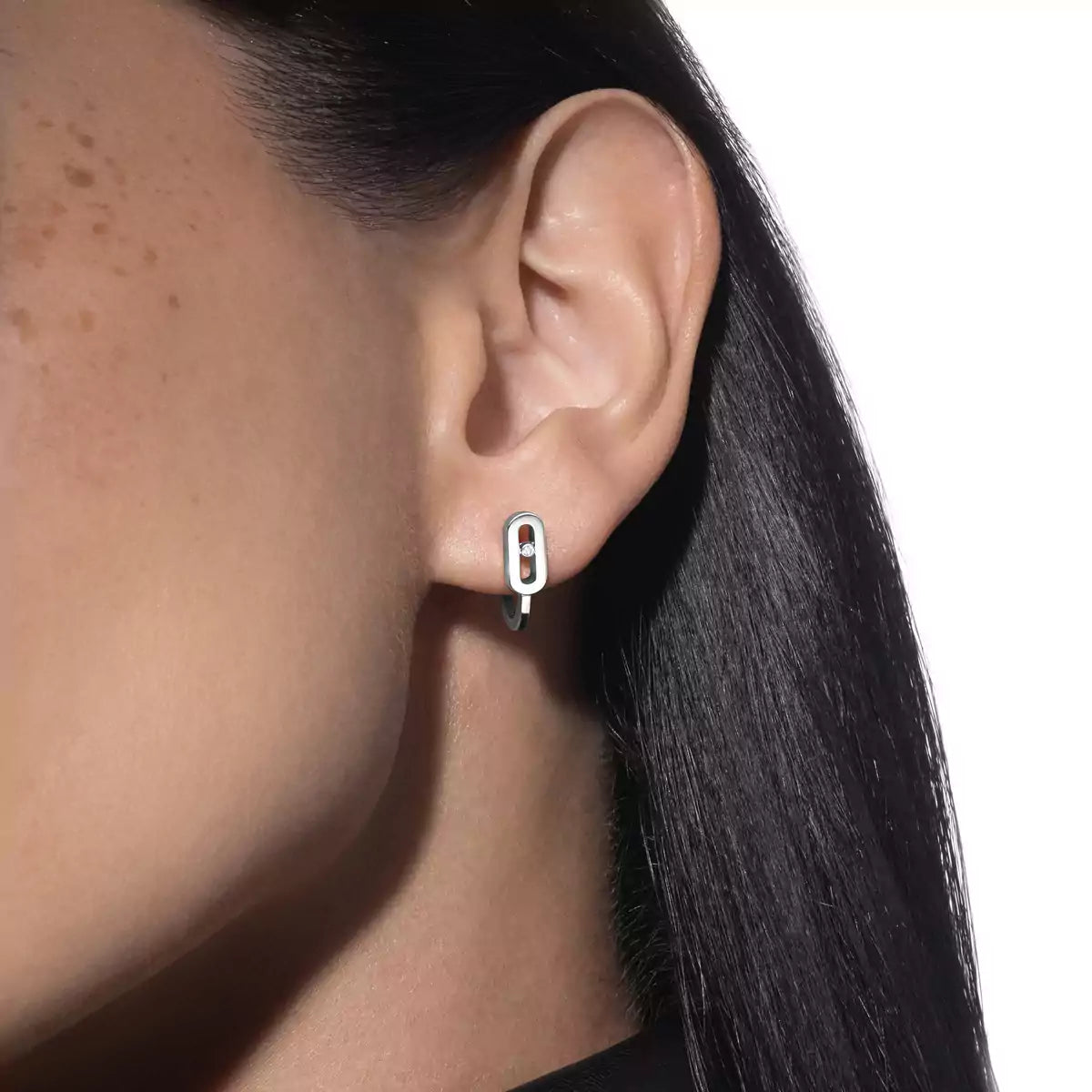 [Loco jewelrys]Diamond Mini Hoop Earrings Move Classique