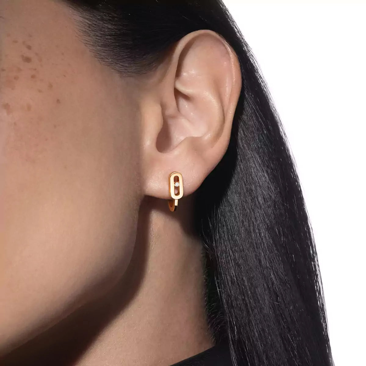 [Loco jewelrys]Diamond Mini Hoop Earrings Move Classique