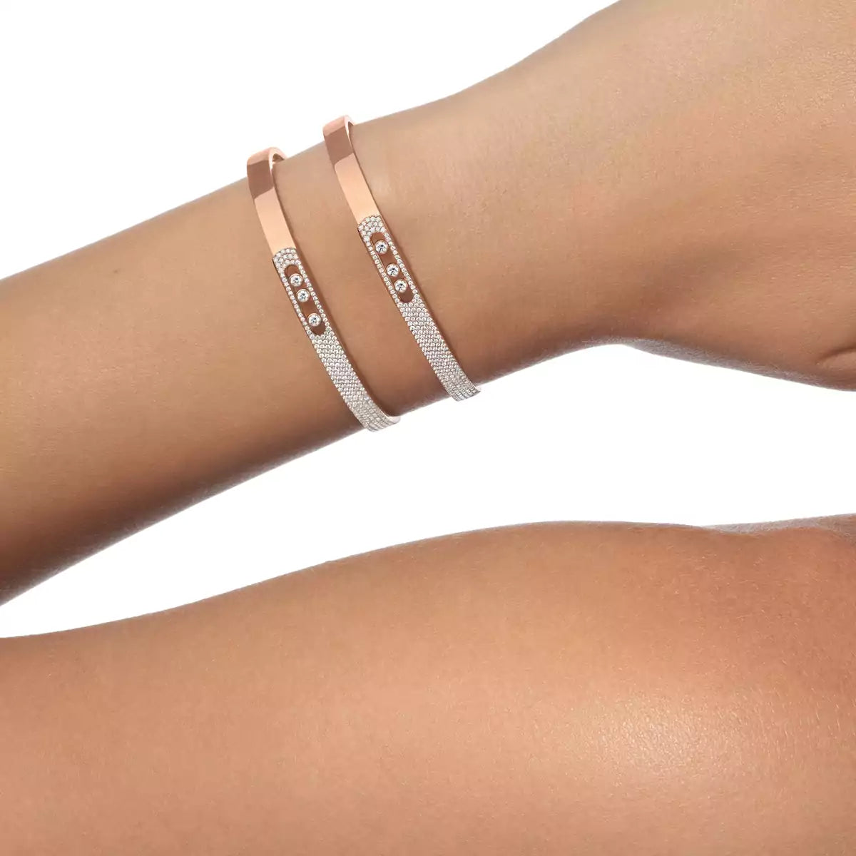 [Loco jewelrys]Move Noa Rose Gold Pavé Diamond Bangle Bracelet