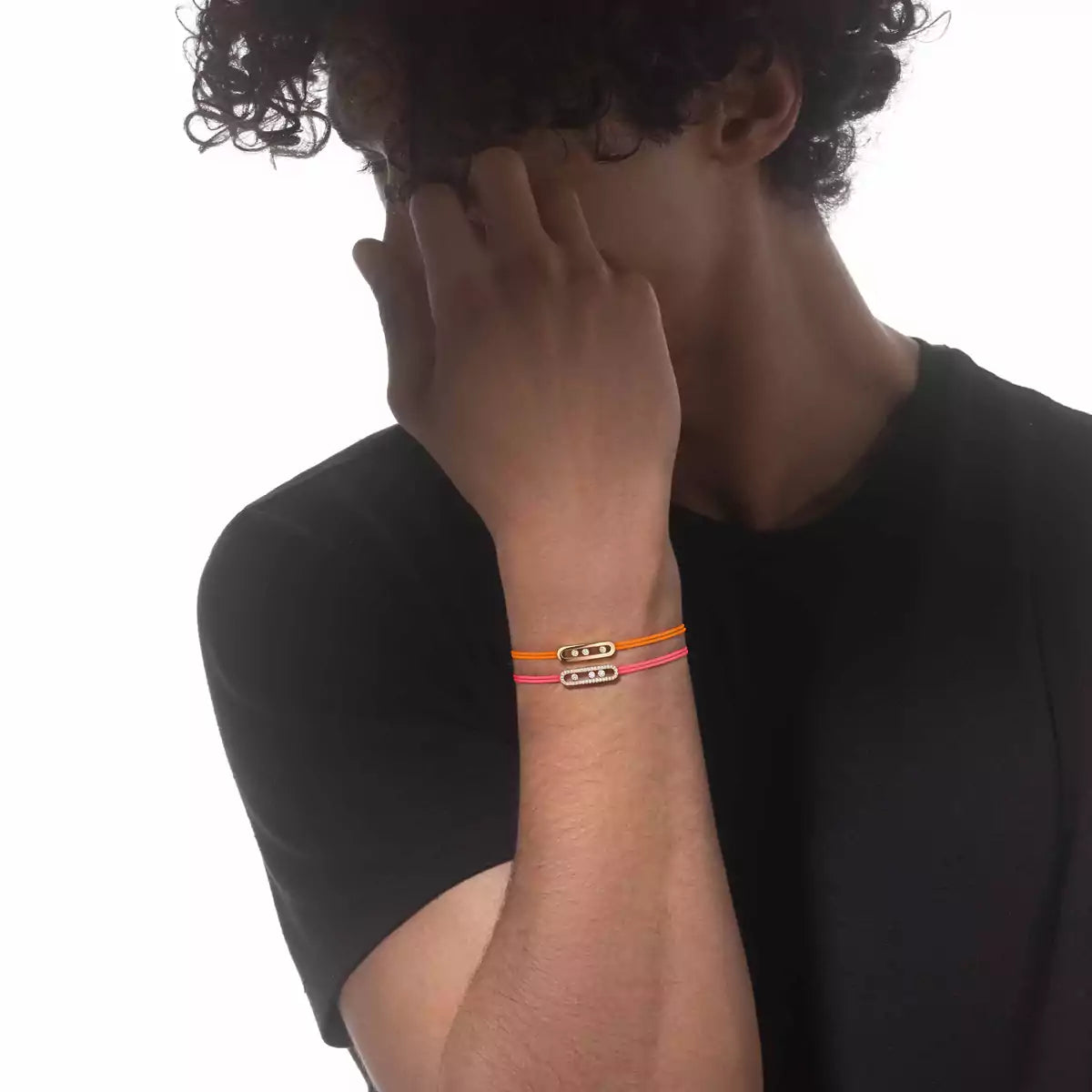 [Loco jewelrys]Messika Care(s) pink cord pavé bracelet