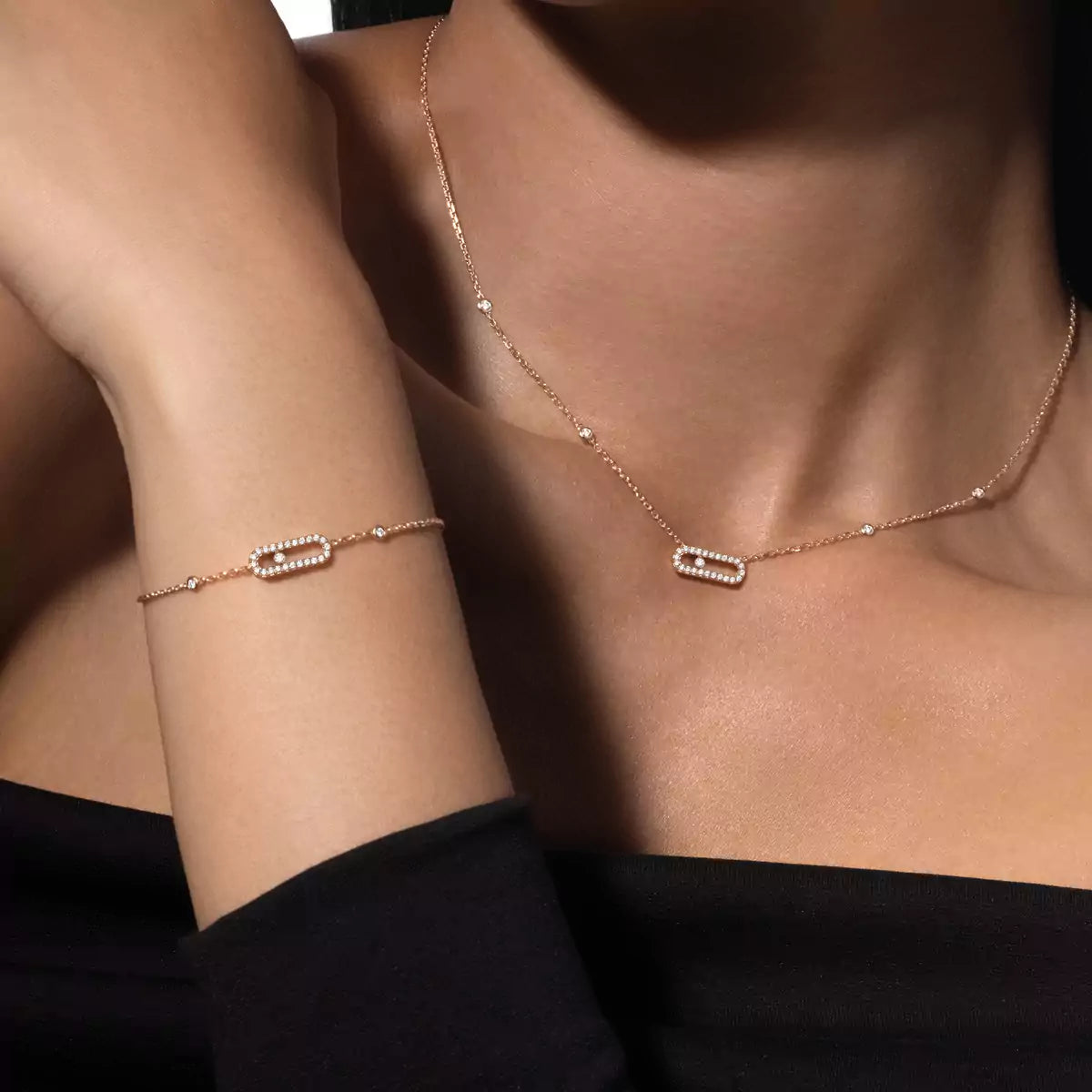 [Loco jewelrys]Diamond Necklace Move Uno