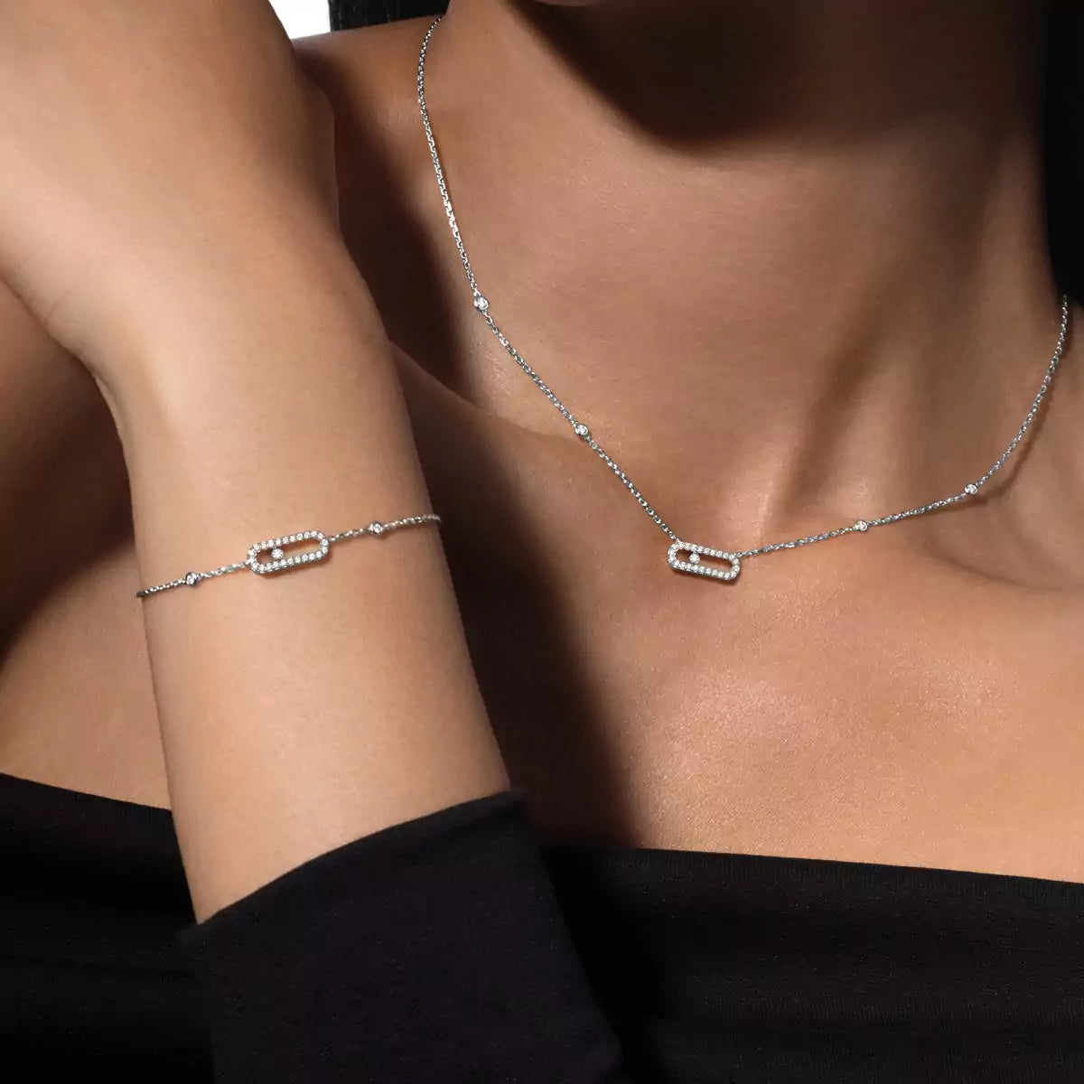 [Loco jewelrys]Diamond Necklace Move Uno