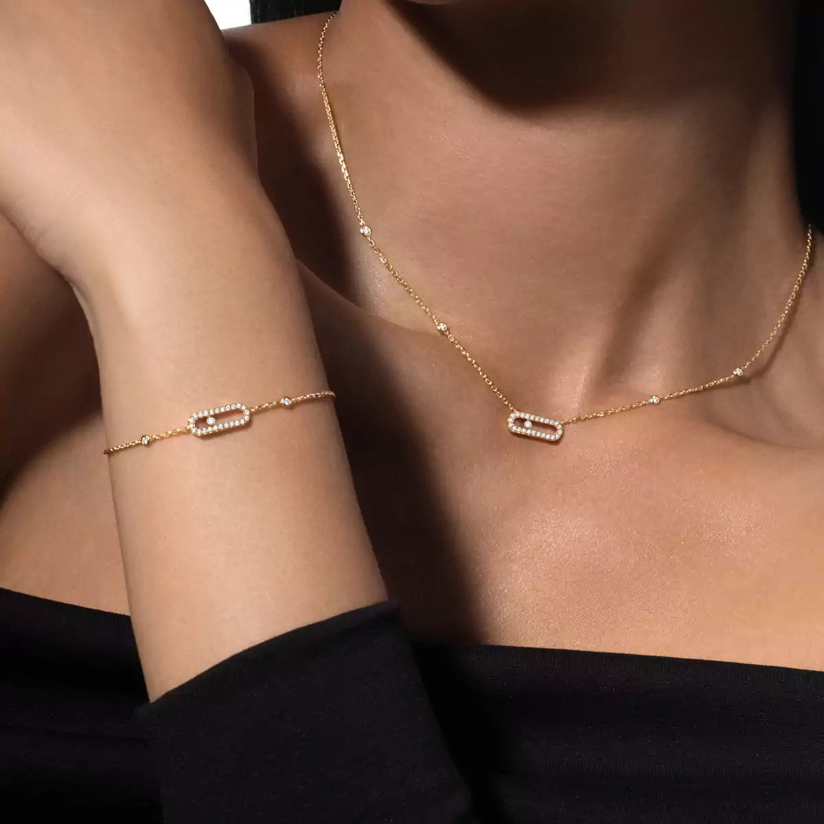 [Loco jewelrys]Diamond Necklace Move Uno