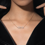 [Loco jewelrys] Move Pave_ Rose Gold Diamond Necklace