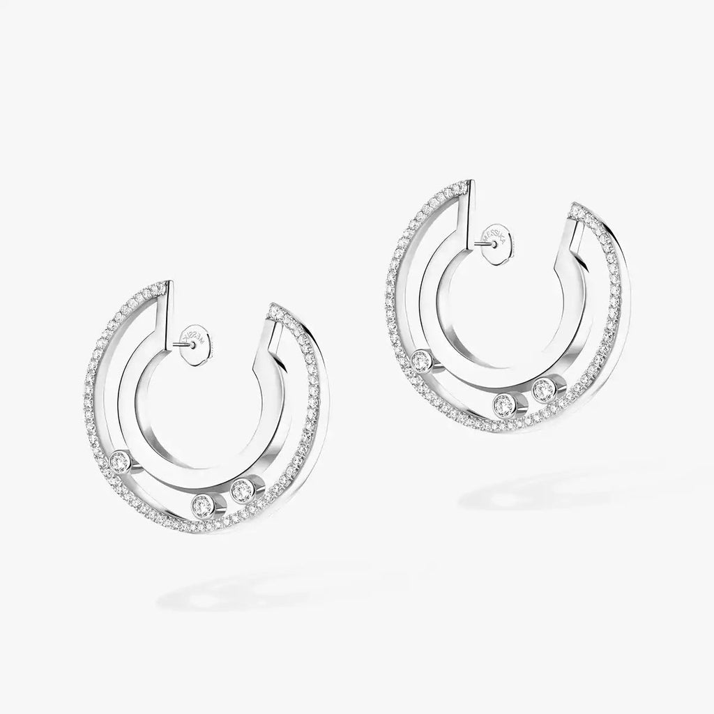 [Loco jewelrys]Move Romane Small Diamond Hoop Earrings