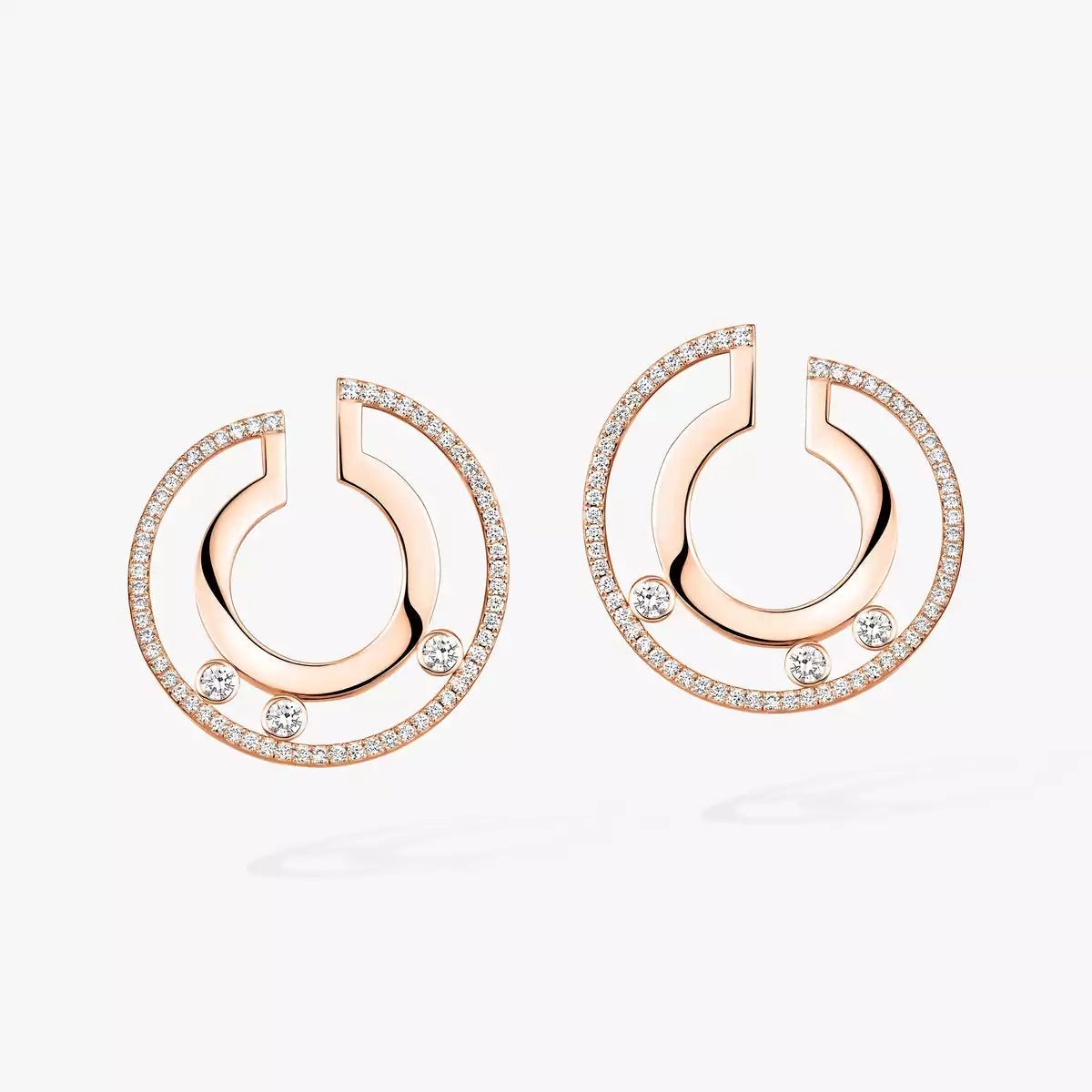 [Loco jewelrys]Move Romane Small Diamond Hoop Earrings